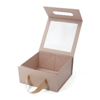 Custom Logo Folding Gift Box With Ribbon Wholesale Kraft Box Packaging Ribbon Window Boxes