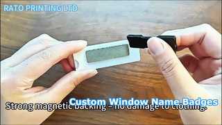 Custom Acrylic Name Badge with Window | Magnetic Backing | Custom Name Badges