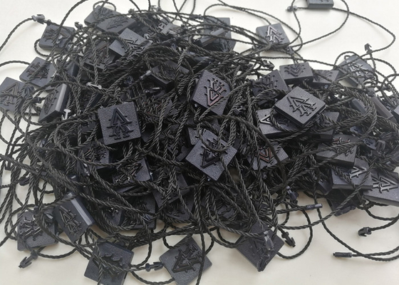 Engraved Plastic Seal Tag PP PS PA ABS Material Square Shape Balck String Body
