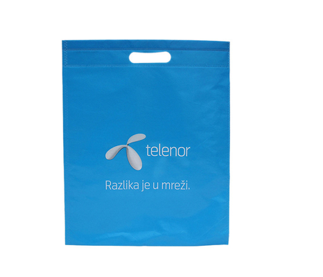 Blue Non Woven Packaging Bags Recyclable Eco Friendly Full Color Die Cutting