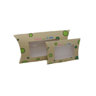 Custom Recycled Paper Pillow Box Packaging With Transparent Window Factory