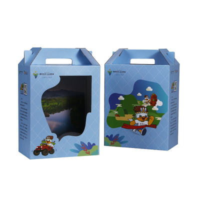 Buy Recyled E-Flute Corrugated Cardboard Auto Bottom Carrier Boxes Toy Package online manufacture