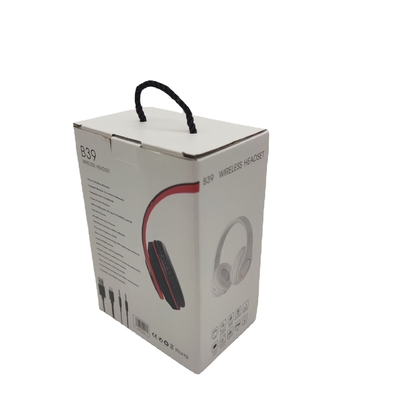 Printed E-Flute Self Locking White Corrugated Cardboard Boxes Headphone Package