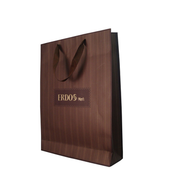 Custom Printed White Paper Gift Bags Wholesale Spot UV Logo Ribbon Handle