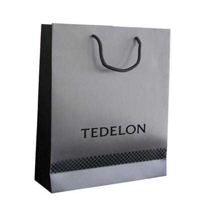 Custom Printed White Paper Gift Bags Wholesale Spot UV Logo Ribbon Handle