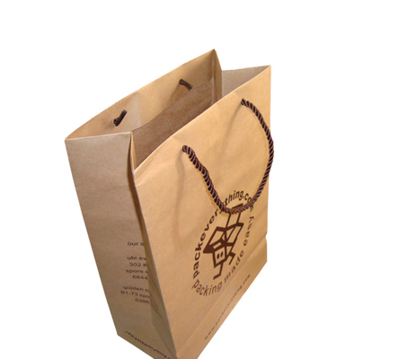 Custom Brown Kraft Paper Grocery Bags Bulk With Logo Printing Twist Handles