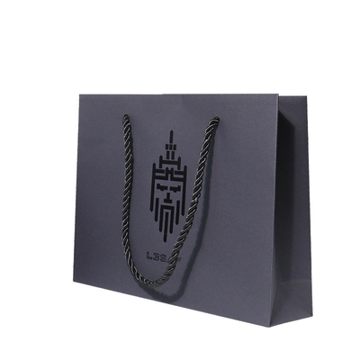 Custom Small Black Paper Bags Online Jewellery Packaging With Gold Foil Logo