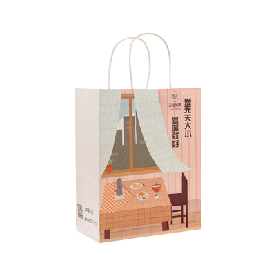 Personalised Brown Kraft Paper Takeaway Bags Wholesale With Logo Printing