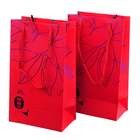 Promotional Custom Printed Red Paper Bags Gift Package With Cotton Handle Rope