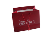 Promotional Custom Printed Red Paper Bags Gift Package With Cotton Handle Rope
