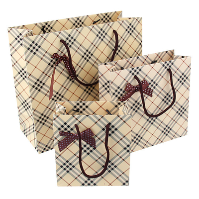 Custom Printed Creative Patterned Paper Product Bags Striped Paper Bags