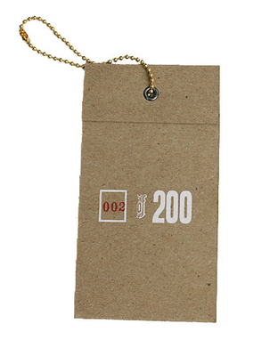 Eco Friendly Custom Clothing Labels Paper Company Tags For Clothing With Ball Chain