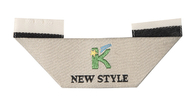 Custom Woven Damask Clothing Labels Mitre Folded Woven Labels Hanger Loop