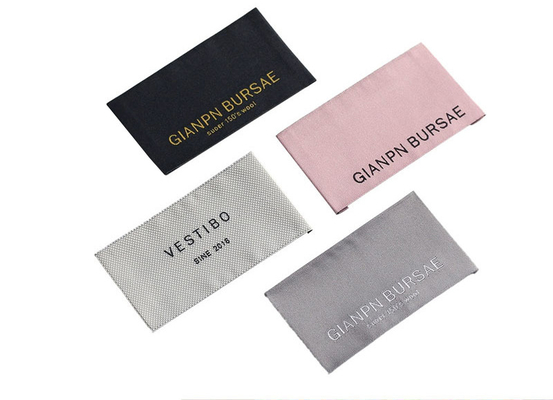 Custom Satin Woven Label Satin Damask Satin Fabric Labels Woven Edge Satin Labels