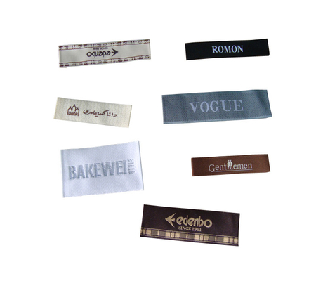 Bespoke End Fold Woven Label T Shirt Labels Taffeta Woven Fabric Clothing Brand Tag