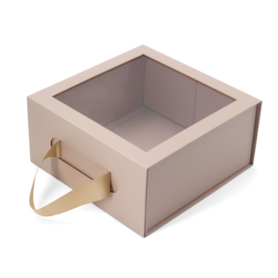 Custom Logo Folding Gift Box With Ribbon Wholesale Kraft Box Packaging Ribbon Window Boxes