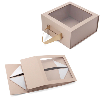 Custom Logo Folding Gift Box With Ribbon Wholesale Kraft Box Packaging Ribbon Window Boxes