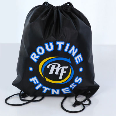 Buy Custom Drawstring Bags With Logo print Personalized Black Drawstring Backpack Bulk online manufacture