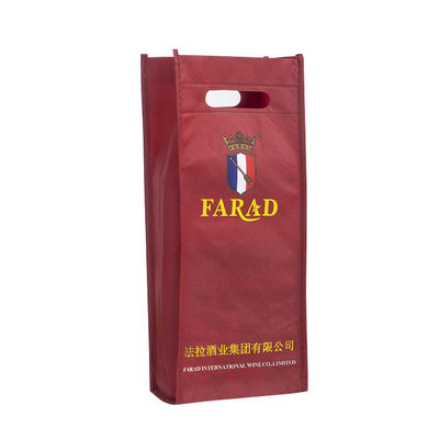 Buy Custom printed Non Woven Wine Bottle Bags Eco-Friendly Gift Packaging For Wine & Spirits online manufacture