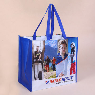 Buy Printed PP Laminated Woven Bags With Logo Reusable BOPP Woven Shopping Bags With Handles online manufacture