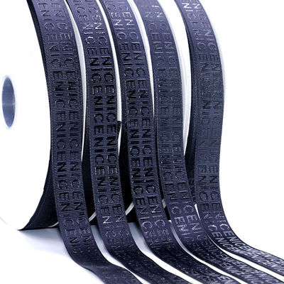 Buy Custom Luxury Foam Logo Printed Grosgrain Ribbon 3D Raised Logo Branded Ribbon online manufacture