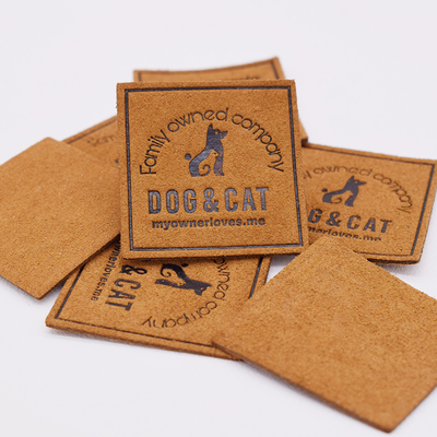 Buy Custom Embossed Genuine Leather Patch With Logo Personalized Leather Labels For Clothing & Accessories online manufacture
