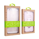 Brown Kraft Paper Window Boxes Packaging With Hanger Hole For Phone Case
