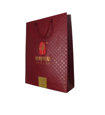 Custom Printed White Paper Gift Bags Wholesale Spot UV Logo Ribbon Handle