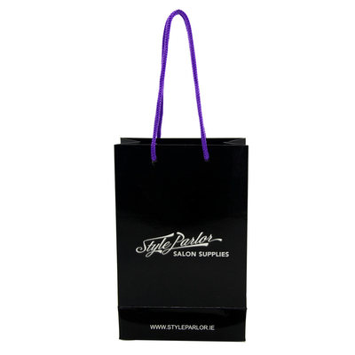 Printed Black Paper Shopping Bags Gift Window Packaging Bags With Handles Wholesale