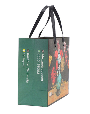 Printed Coloured Paper Carrier Bags Purse Packaging Rivet Flat Paper Handle