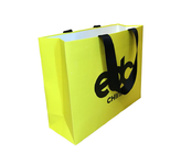 Custom Printed Green Paper Euro Tote Bags With Silver Foil Stamping Logo For Apparel