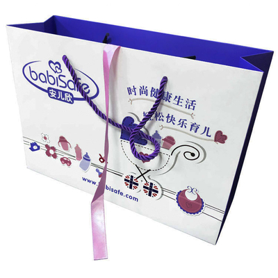 Custom Luxury White Paper Carry Bag With Artwork Printing Manufacturers