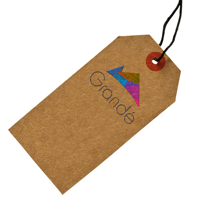 Custom Printed Brown Kraft Paper Hang Tags  For Clothing With Embossed Logo