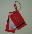 Printed Paper Hang Tags For Clothing Line Plastic Seal Tag UV Coating Silver Foil Logo