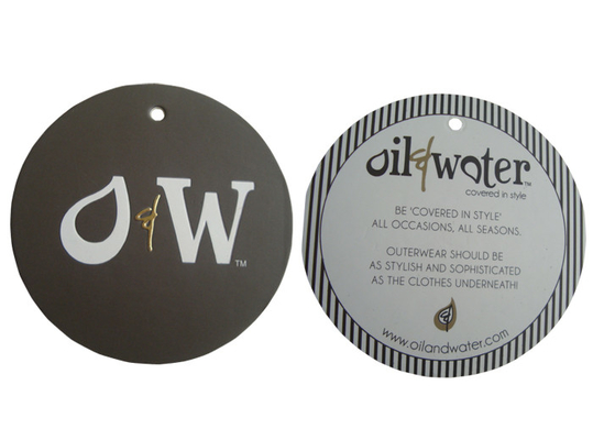 Custom Printed Round Cardstock Paper Tags Matt Lamination Emboss Gold Foil Logo