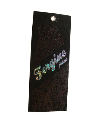 Custom Paper Brand Name Tags For Clothes Garment Price Tag Hologram Logo Factory