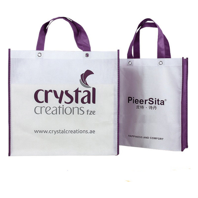 Personalized Woven Packaging Bags Tote Silk Screen Printing Soft Loop Handle