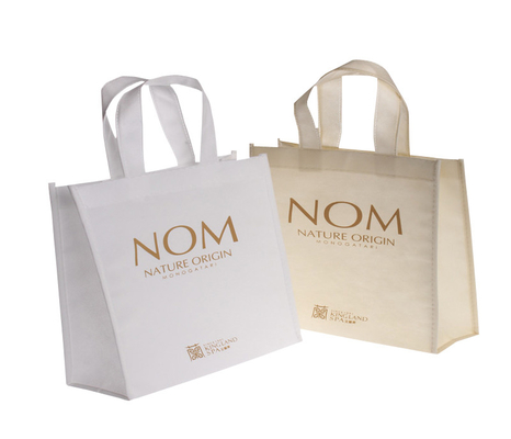 Personalized Woven Packaging Bags Tote Silk Screen Printing Soft Loop Handle