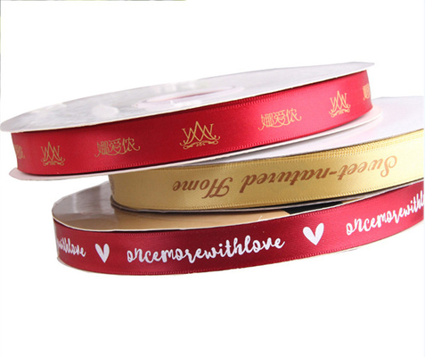 Single Sided Personalised Printed Ribbon Luxury Design 100% Polyester Material