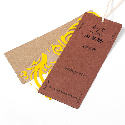 Custom Brown Kraft Paper Shoes Tags Plastic Hangtags With Design Printing