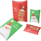 Printed Paper Pillow Box Personalized Colorful Packages For Christmas Gift