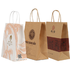 Brown Kraft Merchandise Custom Printed Packaging Bags Recycled With Twisted Handles