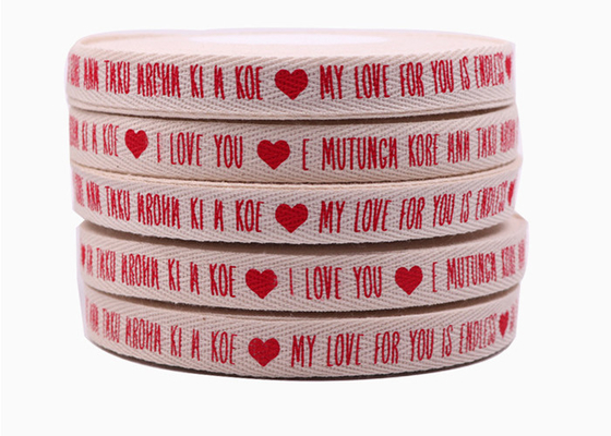 100% Natural Custom Printed Ribbon , Personalised Cotton Ribbon Eco - Friendly