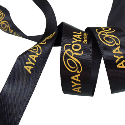 Satin Custom Printed Ribbon 100% Polyester Material Multi - Color For Packaging Gift