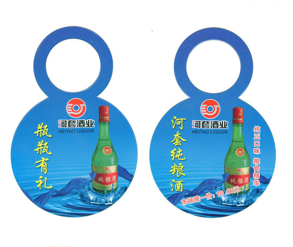 Order Custom Cheap Bottleneck Colored Paper Hang Tags With Artwork Printing
