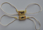 Small Plastic Seal Tag Yellow Commercial Polyester Thread Lovely Cute Double Insertion