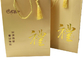 Embossed Logo Custom Printed Gold Paper Bags Glossy / Matte Lamination Surface