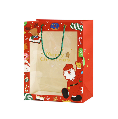 Good price Custom Printed Paper Carrier Bags With Clear Window For Christmas Gift online