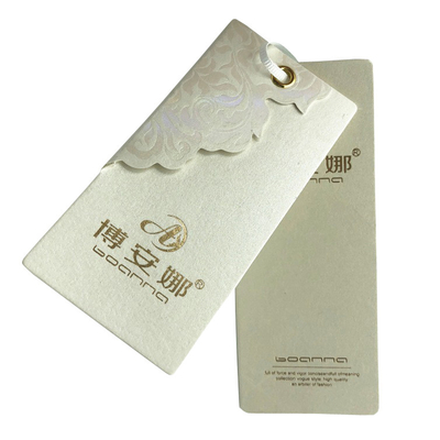 Good price Custom Recycled Paper Cardstock Hang Tags Paper Label Tags With Grosgrain String online