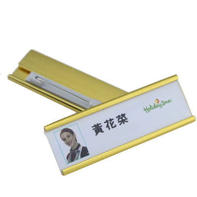 Good price Gold blank Reusable Name Tags nurse name badge with safety pin wholesale or retail online